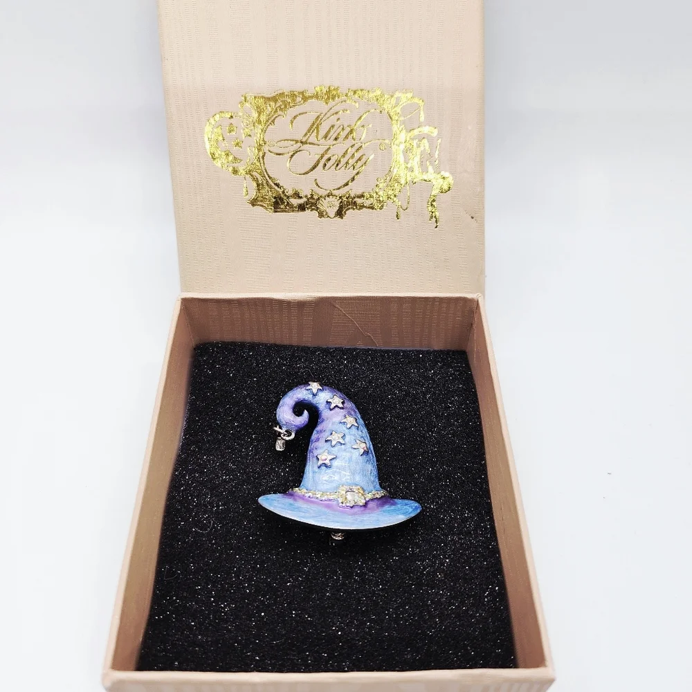 Kirks Folly Stella Magic Witch Hat Rhinestone Brooch Pin Pendant